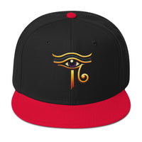 Sun God Eye of Ra Egyptian Occult Flat Bill Cap embroidered snapback hat, product image 6