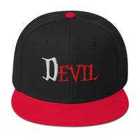 The Devil Is Evil Snapback – Occult Flat Bill Cap, Gothic Horror Embroidered Hat Dark Alt Black Metal Fashion embroidered snapback hat, product image 5