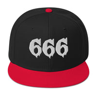 White 666 embroidered snapback hat, product image 5