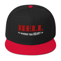 Hell Is Where The Heart Is Snapback – Satanic Occult Flat Bill Cap Metalheads Embroidered Hat for Alt Horror Fashion embroidered snapback hat, product image 5