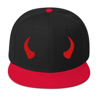 Red Devil Horns embroidered snapback hat, product image 5