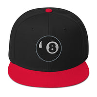 Black 8 Ball Billiards embroidered snapback hat, product image 6