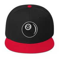 Eight Ball Billiards embroidered snapback hat, product image 6