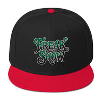 Freak Show Horror Flat Bill embroidered snapback hat, product image 6