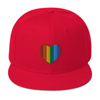 Gay Pride Rainbow Colors Heart Embroidered Flat Bill Cap embroidered snapback hat, product image 24