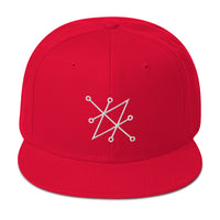 White Sigil of Fallen Angel Azazel Occult Symbol Embroidered Flat Bill Cap embroidered snapback hat, product image 23