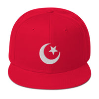 Star and Crescent Moon Ancient Symbol Embroidered Flat Bill Cap embroidered snapback hat, product image 23