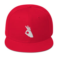Okay Sign Hand Gesture Symbol Embroidered Flat Bill Cap embroidered snapback hat, product image 23