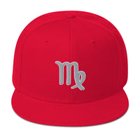 Zodiac Sign Virgo Embroidered Flat Bill Cap embroidered snapback hat, product image 23