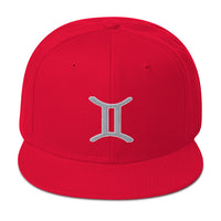 Zodiac Sign Gemini Embroidered Flat Bill Cap embroidered snapback hat, product image 23