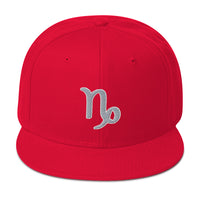 Zodiac Sign Capricorn Embroidered Flat Bill Cap embroidered snapback hat, product image 23
