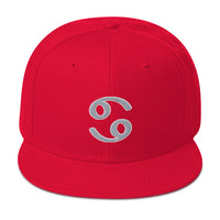 Zodiac Sign Cancer Embroidered Flat Bill Cap embroidered snapback hat, product image 22