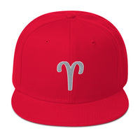 Zodiac Sign Aries Embroidered Flat Bill Cap embroidered snapback hat, product image 23