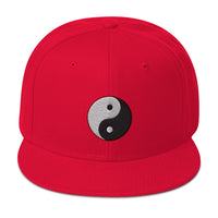 Yin and Yang Chinese Symbol Embroidered Flat Bill Cap embroidered snapback hat, product image 23