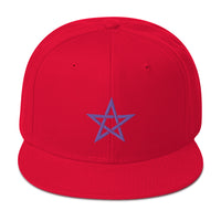 Purple Wiccan Woven Pentagram Symbol Embroidered Flat Bill Cap embroidered snapback hat, product image 23