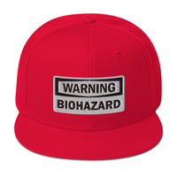 Warning Sign Bio Hazard Zombie Apocalypse Embroidered Flat Bill Cap embroidered snapback hat, product image 24