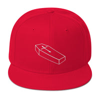 White Toe Pincher Coffin with Cross Embroidered Flat Bill Cap embroidered snapback hat, product image 23