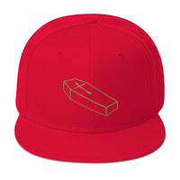 Green Toe Pincher Coffin with Cross Embroidered Flat Bill Cap embroidered snapback hat, product image 23