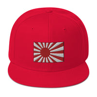 The National Flag of Japan Embroidered Flat Bill Cap embroidered snapback hat, product image 24