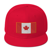 The National Flag of Canada Embroidered Flat Bill Cap embroidered snapback hat, product image 23