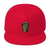 Modern Prometheus Frankenstein's Monster Embroidered Flat Bill Cap embroidered snapback hat, product image 24