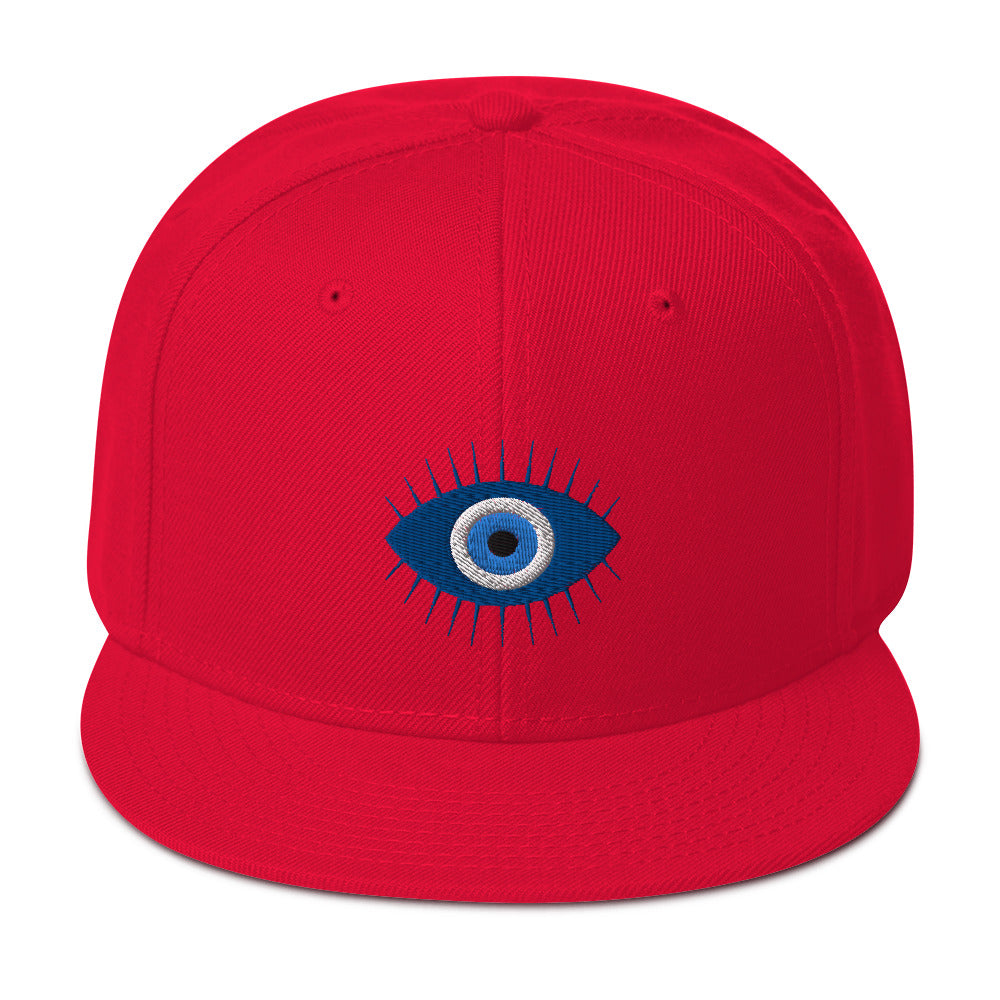 The Curse of the Evil Eye Embroidered Flat Bill Cap Snapback Hat