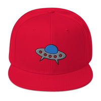 Space Alien Ship UFO Flying Saucer Embroidered Flat Bill Cap embroidered snapback hat, product image 23