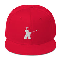 Samurai Two Sword Technique Embroidered Flat Bill Cap embroidered snapback hat, product image 24