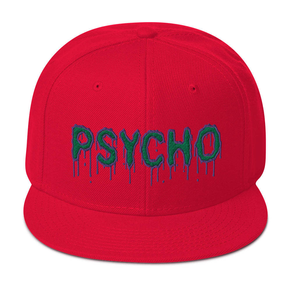 Psychobilly Horror Psycho Embroidered Flat Bill Cap Snapback Hat