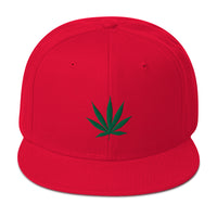 Pot Leaf Marijuana Embroidered Cannabis Flat Bill Cap embroidered snapback hat, product image 24