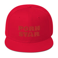 Red Porn Star Logo Embroidered Flat Bill Cap embroidered snapback hat, product image 23