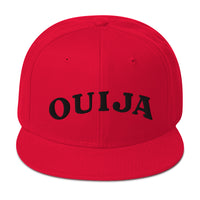Black Ouija Spirit Board Words Embroidered Flat Bill Cap embroidered snapback hat, product image 24