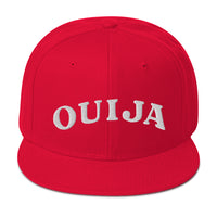 White Ouija Spirit Board Words Embroidered Flat Bill Cap embroidered snapback hat, product image 22