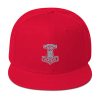 Grey Odin War Hammer Norse Mythology Embroidered Flat Bill Cap embroidered snapback hat, product image 23