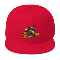 Melting Speed Cube Gaming Puzzle Box Embroidered Flat Bill Cap embroidered snapback hat, product image 23
