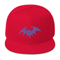 Purple Halloween Gothic Vampire Bat Embroidered Flat Bill Cap embroidered snapback hat, product image 23