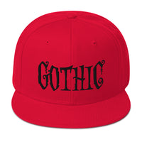 Black Gothic Dramatic Style Embroidered Flat Bill Cap embroidered snapback hat, product image 24