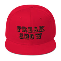 Red Circus Freak Show Embroidered Flat Bill Cap embroidered snapback hat, product image 23