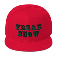 Green Circus Freak Show Embroidered Flat Bill Cap embroidered snapback hat, product image 24