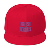 Purple Foolish Mortals Haunted Mansion Embroidered Flat Bill Cap embroidered snapback hat, product image 23