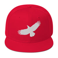 Flying Raven Black Bird Embroidered Flat Bill Cap embroidered snapback hat, product image 24