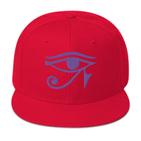 Purple Eye of Ra Egyptian Goddess Embroidered Flat Bill Cap embroidered snapback hat, product image 23