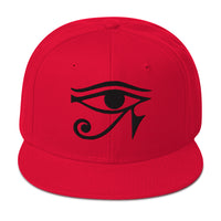 Black Eye of Ra Egyptian Goddess Embroidered Flat Bill Cap embroidered snapback hat, product image 24