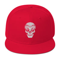 Dia De Los Muertos Day of the Dead Sugar Skull Flat Bill Cap embroidered snapback hat, product image 23