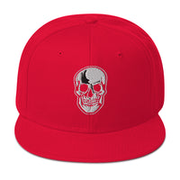 Death Skull Embroidered Horror Style Flat Bill Cap embroidered snapback hat, product image 24