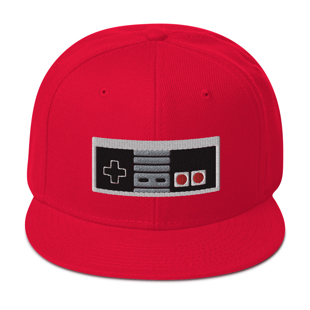 Classic 80's Game Controller Embroidered Flat Bill Cap Snapback Hat