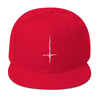 White Inverted Cross Black Metal Style Embroidered Flat Bill Cap embroidered snapback hat, product image 24