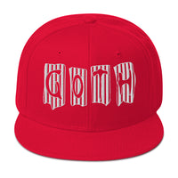 Black and White Vertical Stripe Goth Embroidered Flat Bill Cap embroidered snapback hat, product image 24