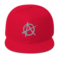 Grey Anarchy Sign Punk Rock Chaos Embroidered Flat Bill Cap embroidered snapback hat, product image 23