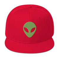 Alien Face Little Green Men Embroidered Flat Bill Cap embroidered snapback hat, product image 23